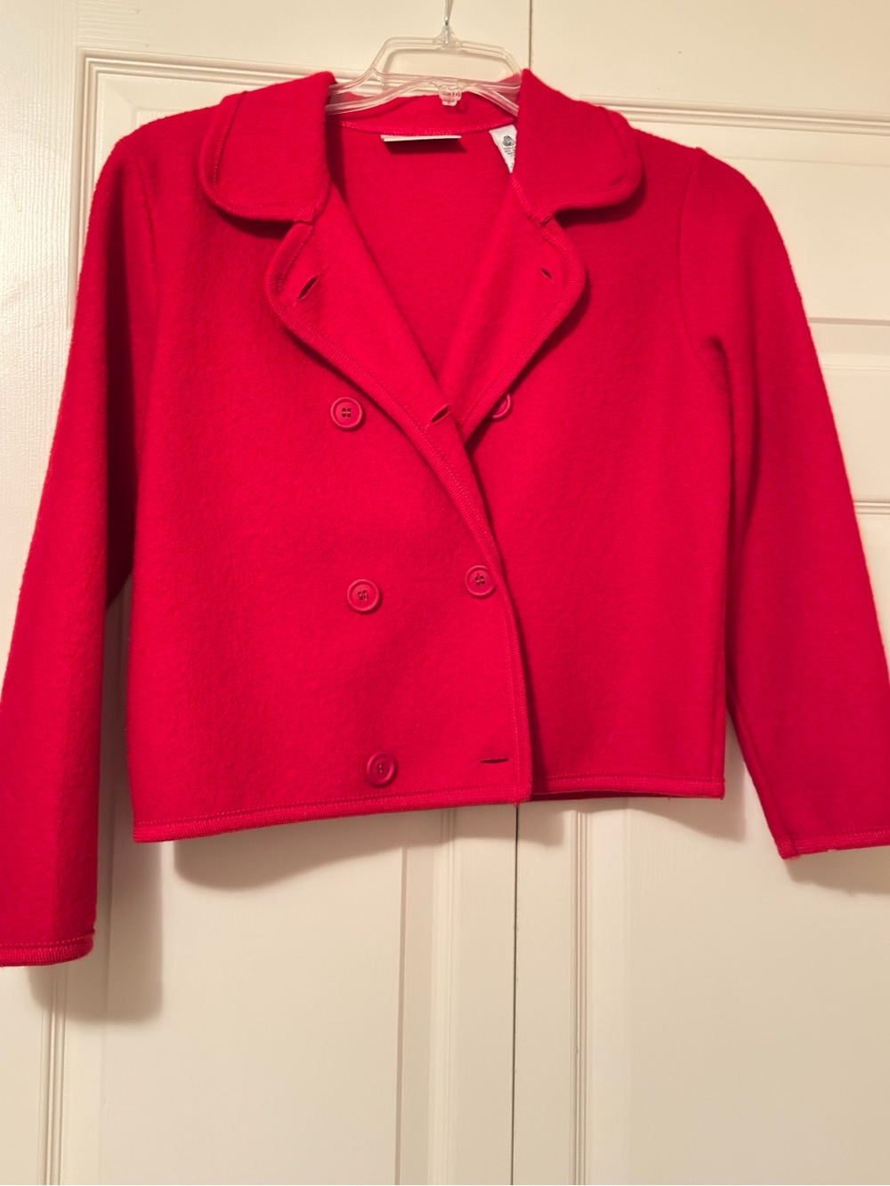 Valerie Stevens Red Double-Breasted Cropped Blazer